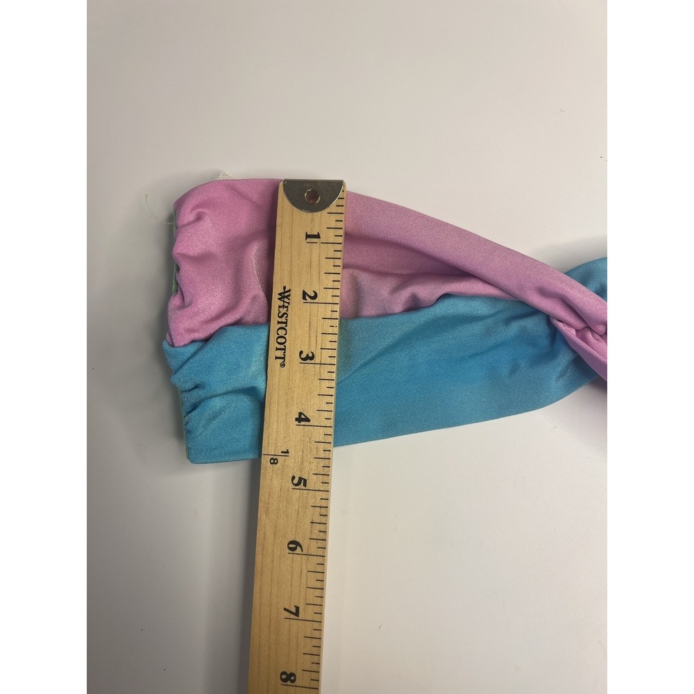 Vtg 80s Cole of California Bikini Women 12 Crossover Bandeau Colorblock Retro - Picture 8 of 10